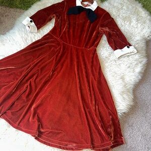 Burnt Orange PILGRIM Inspired Dress with POCKETS